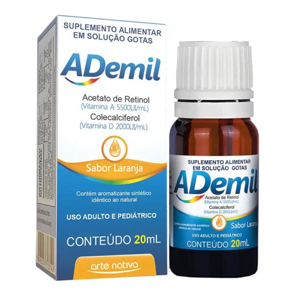 ADEMIL SUPLEMENTO ALIMENTAR EM GOTAS COM 20ML