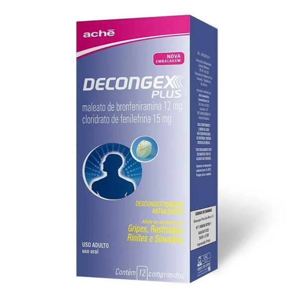 DECONGEX PLUS 12/15MG COM 12 COMPRIMIDOS