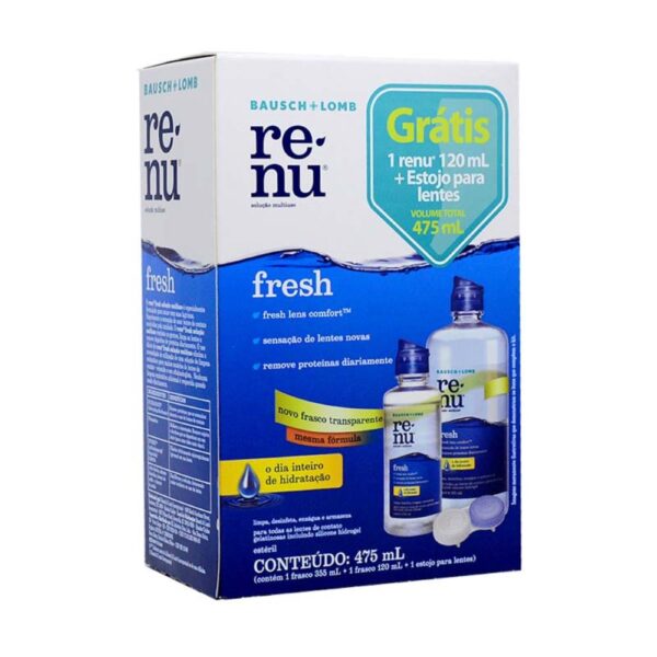 RENU FRESH BAUSCH LOMB KIT COM 355ML GRÁTIS 120ML E ESTOJO