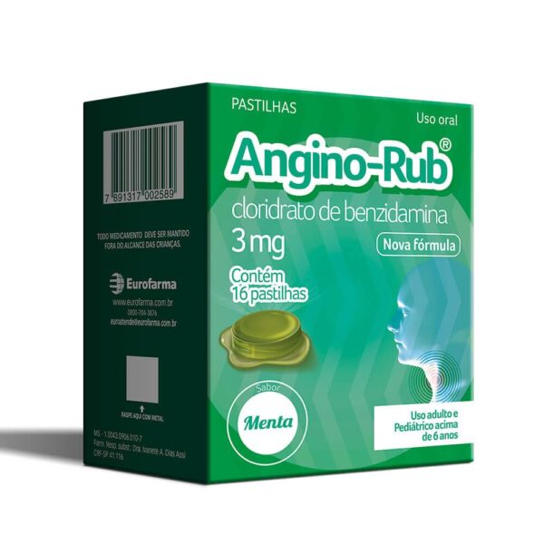 ANGINO-RUB COM 16 PASTILHAS SABOR MENTA