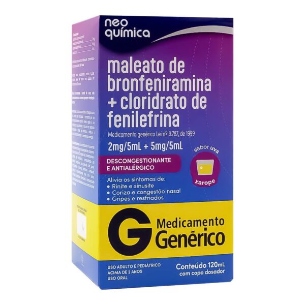 MALEATO DE BRONFENIRAMINA + CLORIDRATO DE FENILEFRINA COM 120ML - NEO QUÍMICA