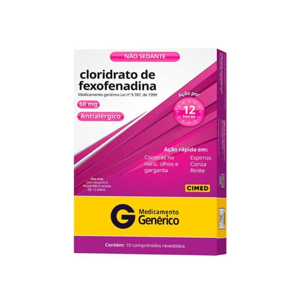 CLORIDRATO DE FEXOFENADINA 60MG COM 10 COMPRIMIDOS - CIMED