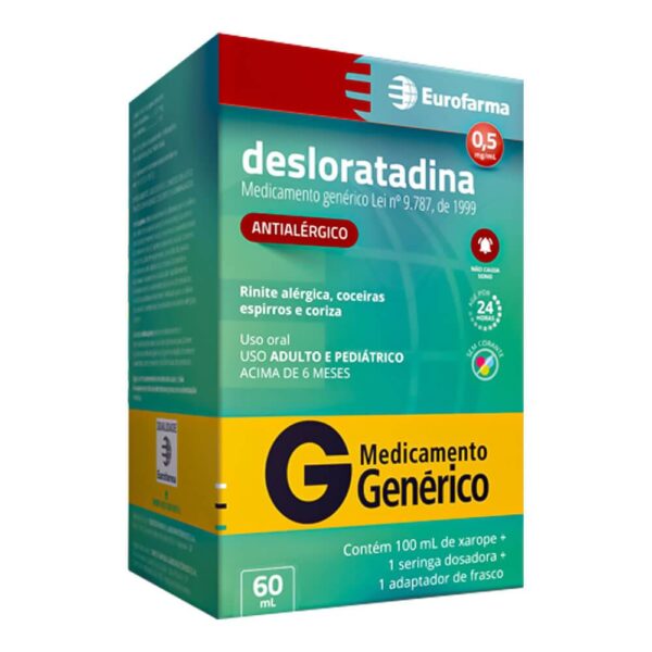 DESLORATADINA XAROPE 0,5MG COM 60ML - EUROFARMA