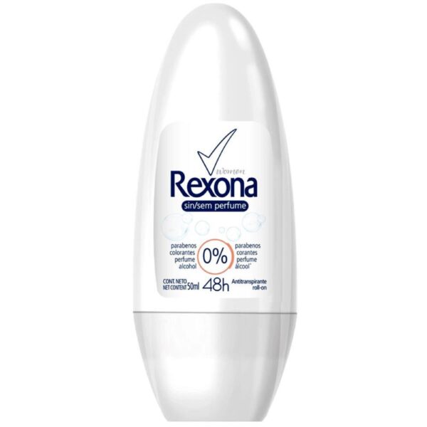 REXONA WOMEN DESODORANTE ROLL-ON SEM PERFUME COM 50ML