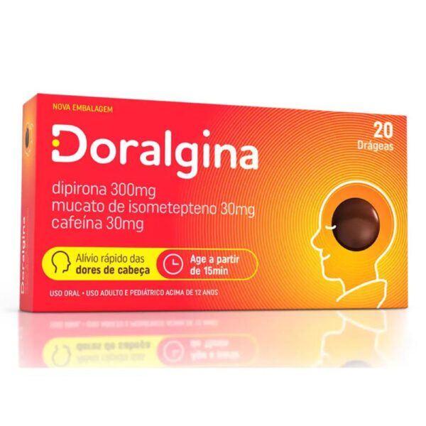 DORALGINA PARA DORES DE CABEÇA COM 20 DRÁGEAS