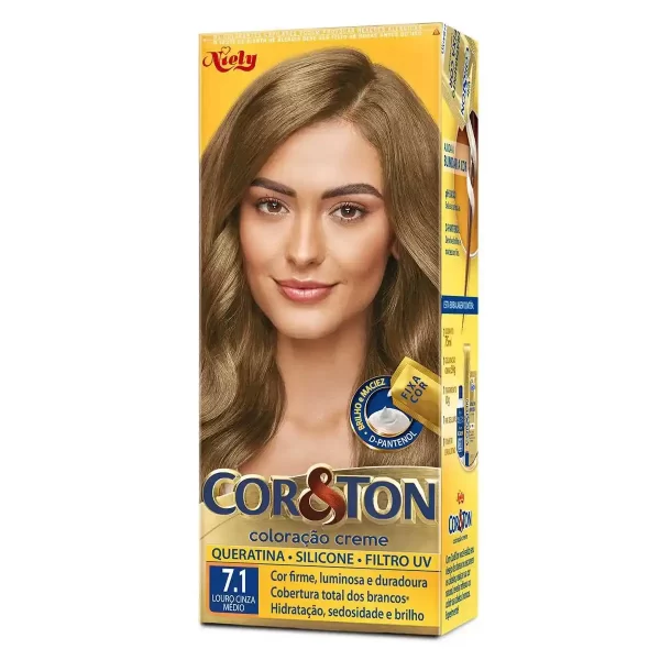 TINTURA COR&TON 7.1 LOURO CINZA MÉDIO