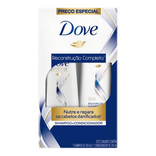 KIT DOVE RECONSTRUCAO COMPLETA SHAMPOO COM 400ML E CONDICIONADOR COM 200ML