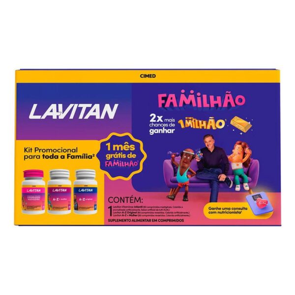 KIT LAVITAN FAMILHÃO VITAMINAS INFANTIL + A-Z ORIGINAL + A-Z MULHER