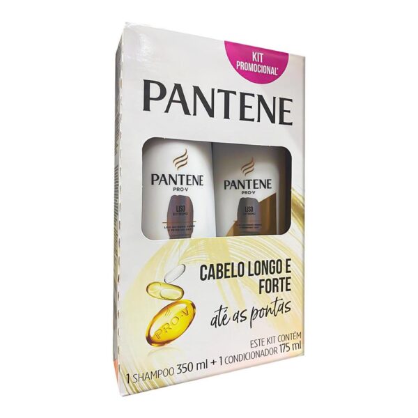 KIT PANTENE LISO EXTREMO SHAMPOO COM 350ML + CONDICIONADOR COM 175ML