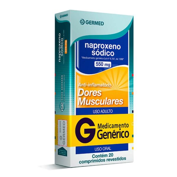 NAPROXENO SÓDICO 550MG COM 10 COMPRIMIDOS - GERMED