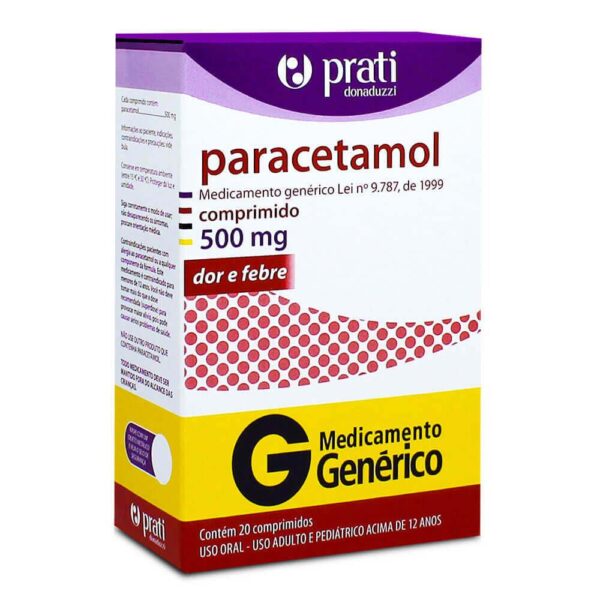 PARACETAMOL 500MG COM 20 COMPRIMIDOS - PRATI-DONADUZZI