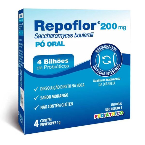 REPOFLOR 200MG PÓ PEDIATRICO COM 4 SACHÊS