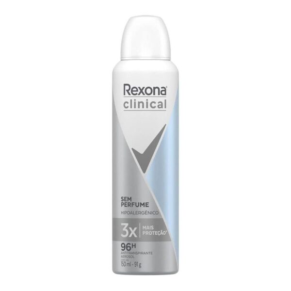 REXONA CLINICAL DESODORANTE AEROSSOL SEM PERFUME COM 150ML