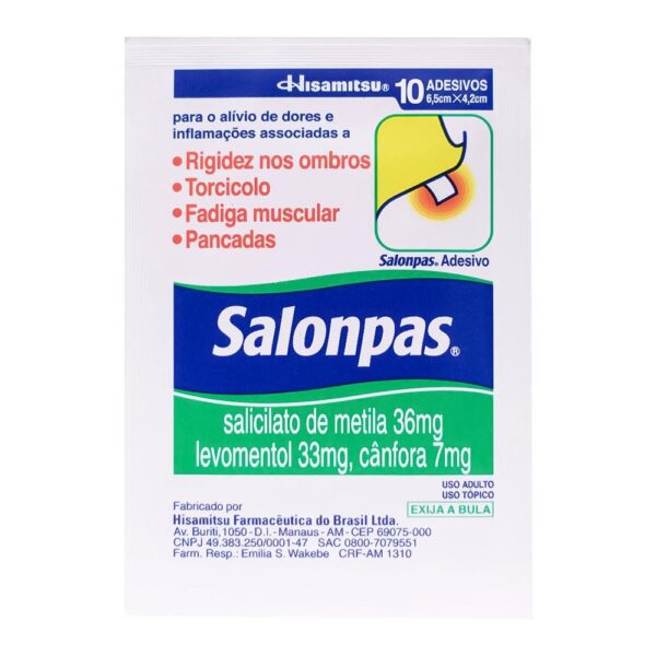 SALONPAS EMPLASTRO PEQUENO COM 10 UNIDADES
