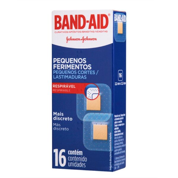 BAND-AID CURATIVO PEQUENOS FERIMENTOS COM 16 UNIDADES