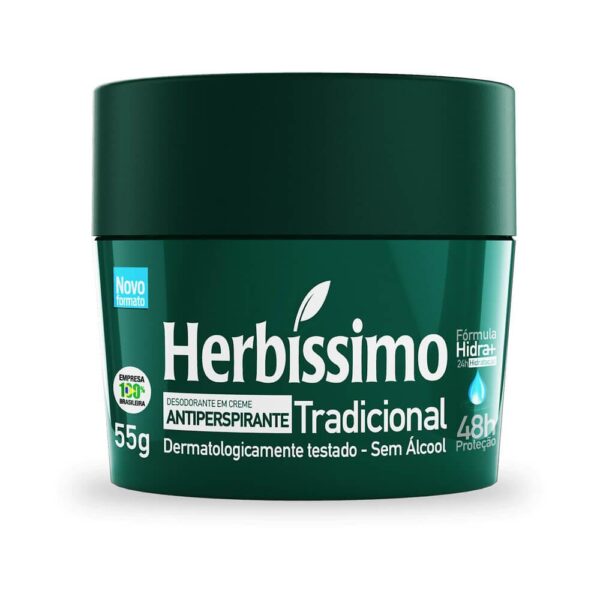HERBÍSSIMO DESODORANTE CREME TRADICIONAL SEM ÁLCOOL COM 55G