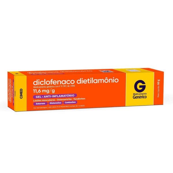DICLOFENACO DIETILAMÔNIO GEL COM 60G - CIMED