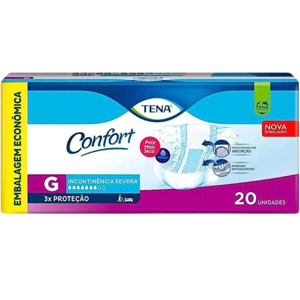 FRALDA GERIÁTRICA TENA CONFORT G COM 20 UNIDADES