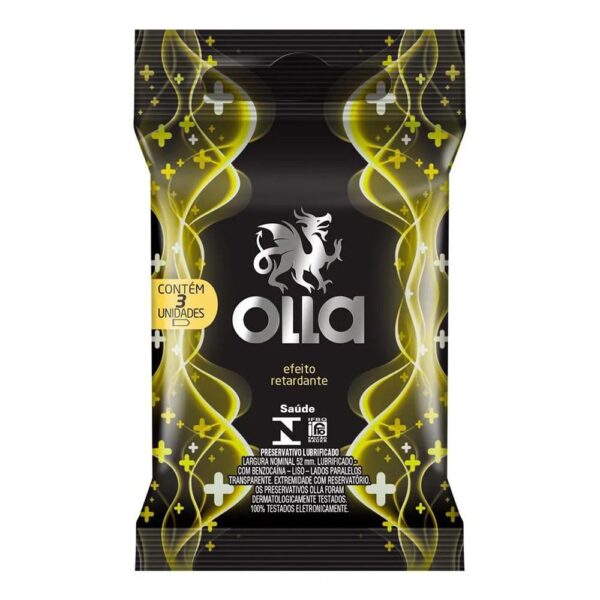 OLLA PRESERVATIVO EFEITO RETARDANTE COM 3 UNIDADES
