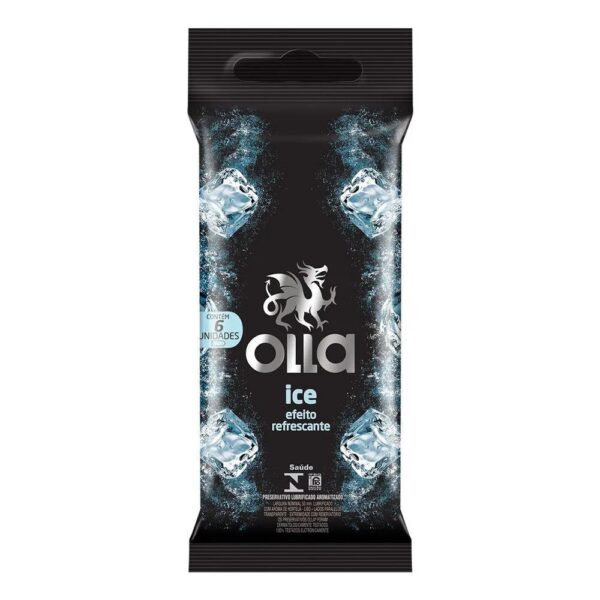 OLLA PRESERVATIVO ICE EFEITO REFRESCANTE COM 6 UNIDADES