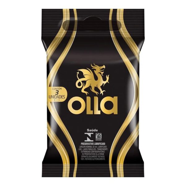 OLLA PRESERVATIVO LUBRIFICADO COM 3 UNIDADES