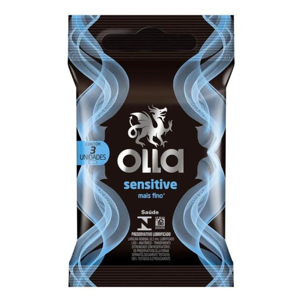 OLLA PRESERVATIVO SENSITIVE + FINO COM 3 UNIDADES